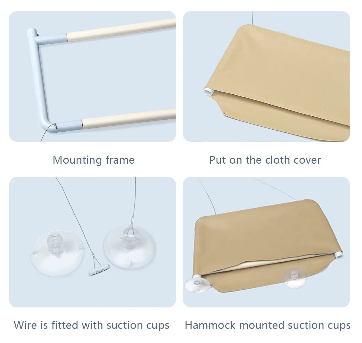 Cat hammock, cat window suction cup, cat nest, cat climbing frame, suspended balcony, glass, sun drying, pet cat bedding supplie - https://mohammadcollection.com