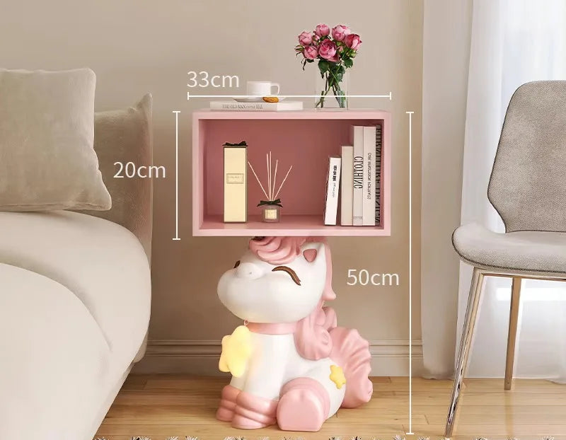 Bedroom Bedside Table Girl Room Decoration Accessories Creative Pink Furniture Gift Modern Cream Style Cartoon Horse Night Stand - 𝕄𝕮 𝕋𝕙𝕖 𝔹𝕝𝕒𝕔𝕜 𝔻𝕚𝕒𝕞𝕠𝕟𝕕
