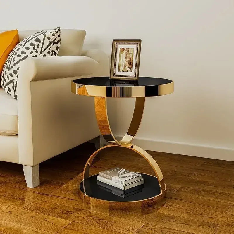 Sofa Side Table for Living Room Modern Center Tables Glass Stainless Steel Round End Table Nordic Luxury Coffee Table Decoration - https://mohammadcollection.com