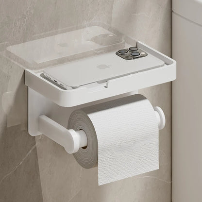 Aluminum Alloy Paper Holder Wall-Mounted Toilet Roll Paper Holder No Drilling Bathroom Kitchen Paper Holder - https://mohammadcollection.com