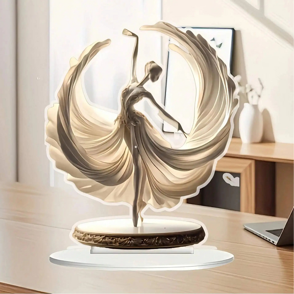 Crystal ballet dancer statue for home decor, featuring a classic design by MC THE BLACK DIAMOND, displayed on a neutral background.