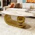 Modern Oval Coffee Table for Living Room Marble Pattern Sintered Stone Coffee Tabletop with Gold Stainless Steel Base in 47.2" - https://mohammadcollection.com
