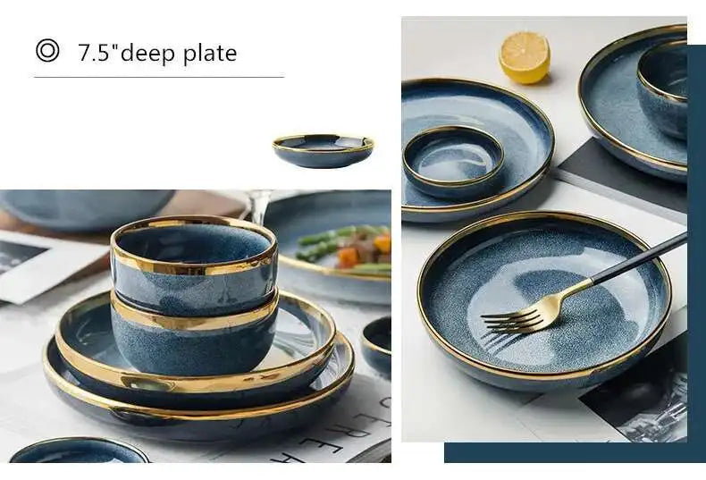 Light luxury ceramic dinner plate from 𝕄𝕔 𝕋𝕙𝕖 𝔹𝕝𝕒𝕔𝕜 𝔻𝕚𝕒𝕞𝕠𝕟�