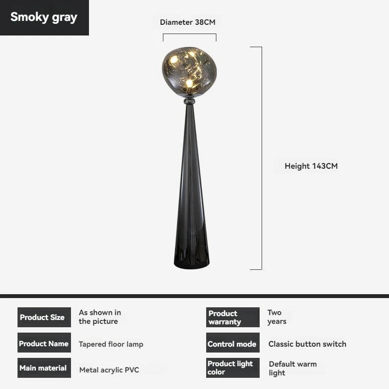 Lava Floor Lamp Black For Living Room Bedroom Post-Modern Corner Floor Lamps With Smoke Gray Shade Standing Lights Table Lamp - https://mohammadcollection.com
