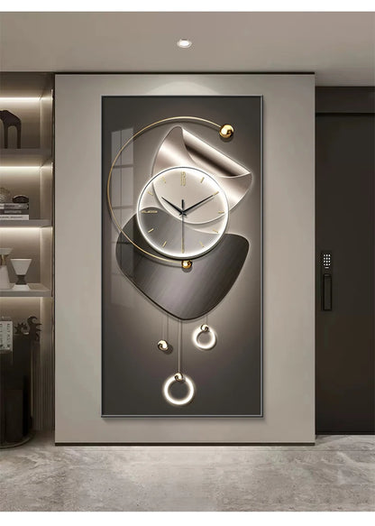 Modern Design Wall Clock Living Room Entrance Corridor Wall Decor Mute Digital Clock Large Abstract Hanging Painting Wall Watch - 𝕄𝕮 𝕋𝕙𝕖 𝔹𝕝𝕒𝕔𝕜 𝔻𝕚𝕒𝕞𝕠𝕟𝕕