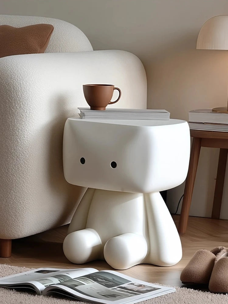 Nordic Style Furniture Living Room Cartoon Robot Statue Side Table Creative Coffee Table Children&