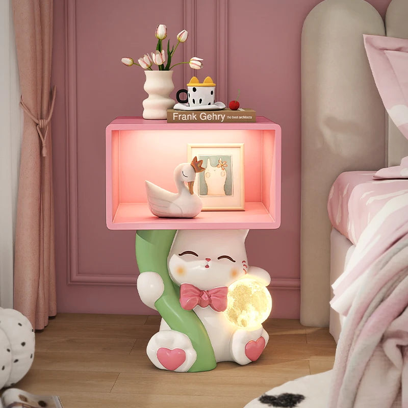 Cartoon Cute Cat Figurine Bedside Table Girl Children&