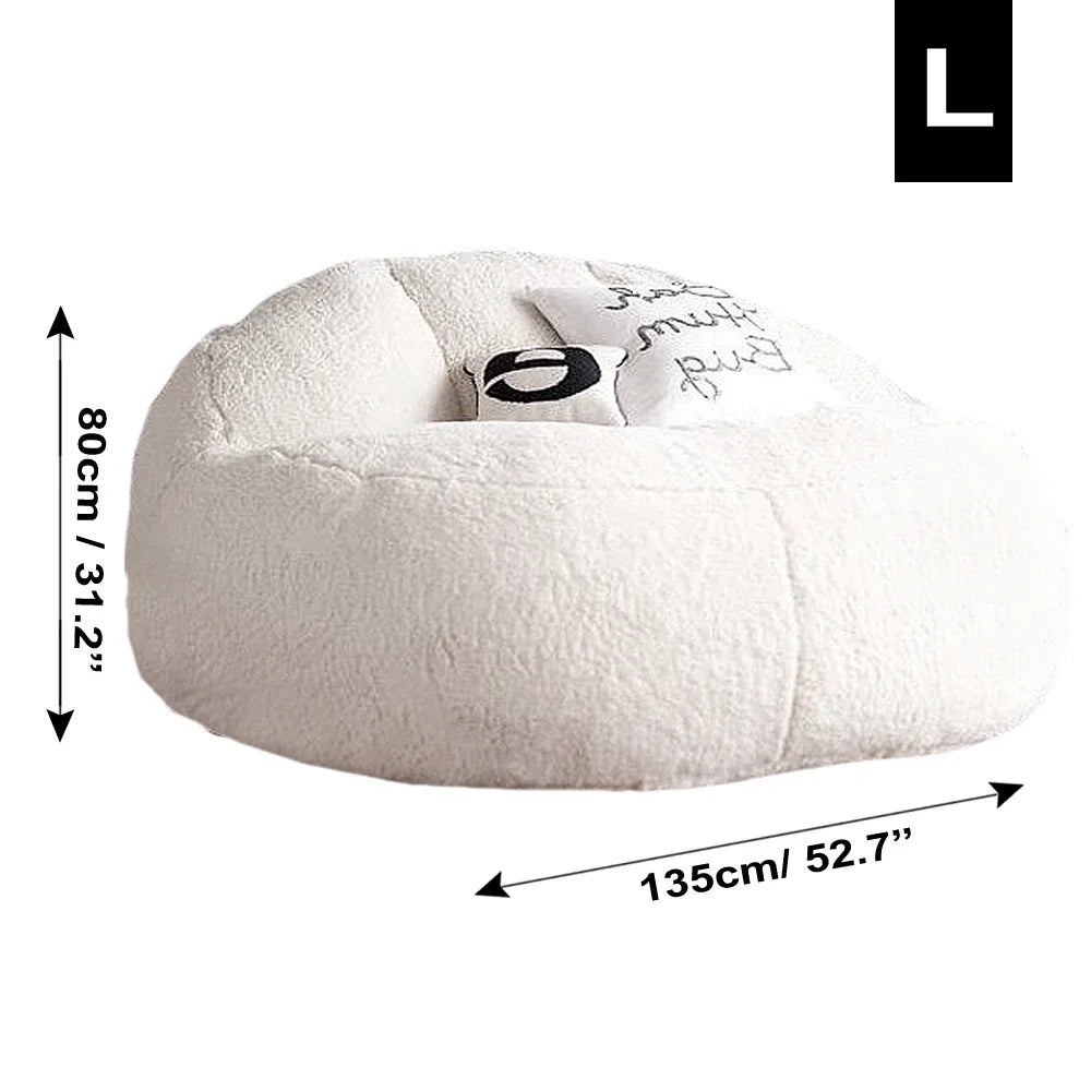 Giant MC THE BLACK DIAMOND bean bag sofa bed pouf with no filling, soft, plush fabric, perfect for lounging or sleeping.
