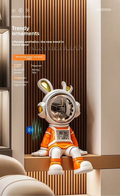 Astronaut Rabbit Sitting Desk Decoration Nordic Luxury Living Room Entrance TV Cabinet Decorative Figurines Housewarming Gift - 𝕄𝕮 𝕋𝕙𝕖 𝔹𝕝𝕒𝕔𝕜 𝔻𝕚𝕒𝕞𝕠𝕟𝕕