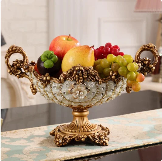 European Resin Diamond Fruit Plate Dried Fruit Candy Dish Tissue Box Ornaments Home Livingroom Table Furnishing Decoration Craft - https://mohammadcollection.com