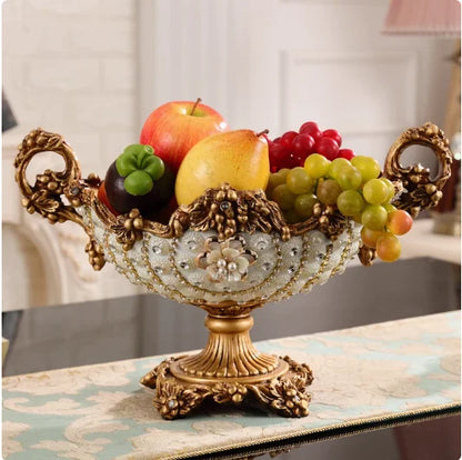 European Resin Diamond Fruit Plate Dried Fruit Candy Dish Tissue Box Ornaments Home Livingroom Table Furnishing Decoration Craft - https://mohammadcollection.com