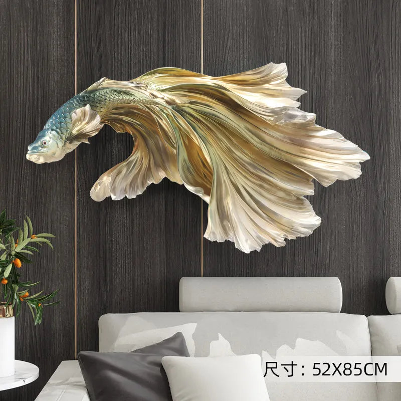 Nordic Home Wall Decor Fighting Fish sculpture by 𝕄𝕔 𝕋𝕙𝕖 𝔹𝕝𝕒𝕔𝕜 𝔻𝕚𝕒𝕞𝕠�
