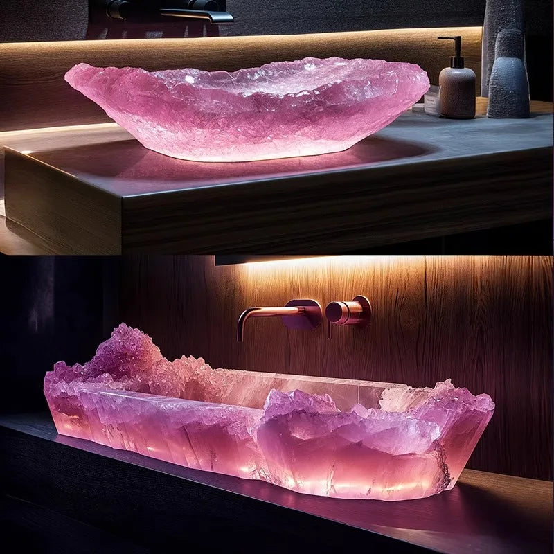 Resin dream crystal stone wash basin custom sales office model room bathroom single basin art table basin - https://mohammadcollection.com