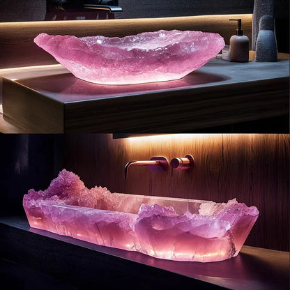 Resin dream crystal stone wash basin custom sales office model room bathroom single basin art table basin - https://mohammadcollection.com