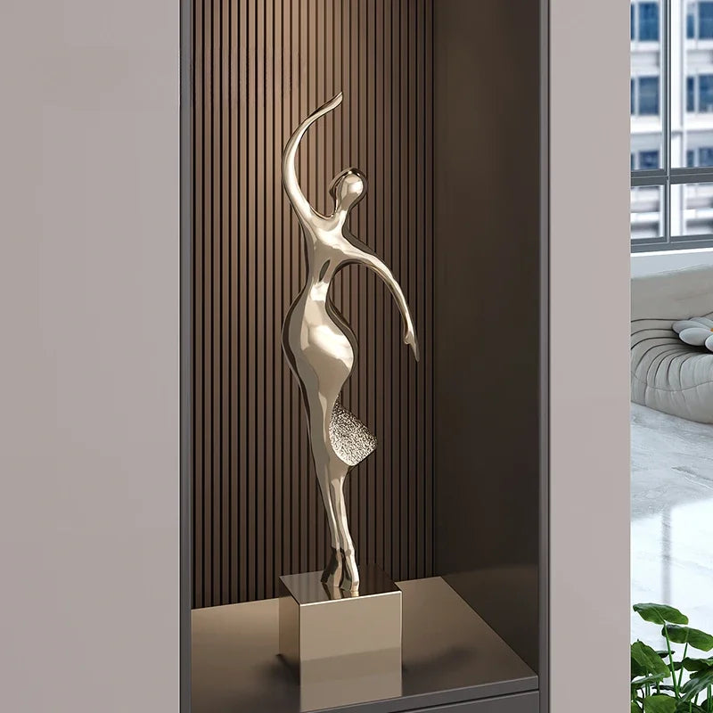 Light Luxury Art Home Decor Electroplating Abstract Figure Sculpture Ornaments High-end Living room Niche Decoration Statue - 𝕄𝕮 𝕋𝕙𝕖 𝔹𝕝𝕒𝕔𝕜 𝔻𝕚𝕒𝕞𝕠𝕟𝕕