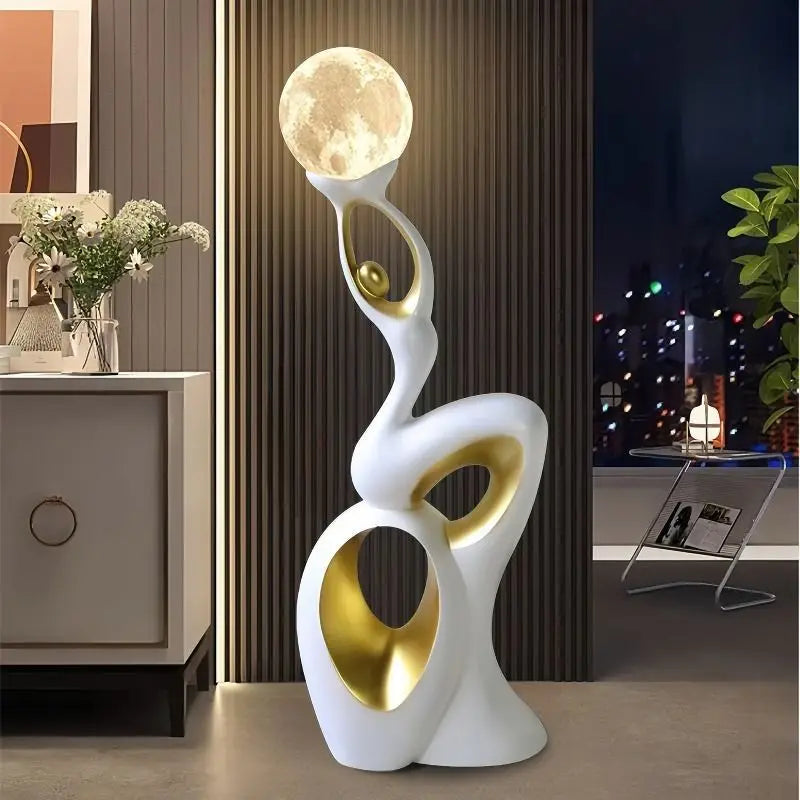 Home Decor Sculpture Figurines Decoration Accessories Dancing Life Moon Lantern Landing Ornament Living Room Resin Animal Statue - https://mohammadcollection.com