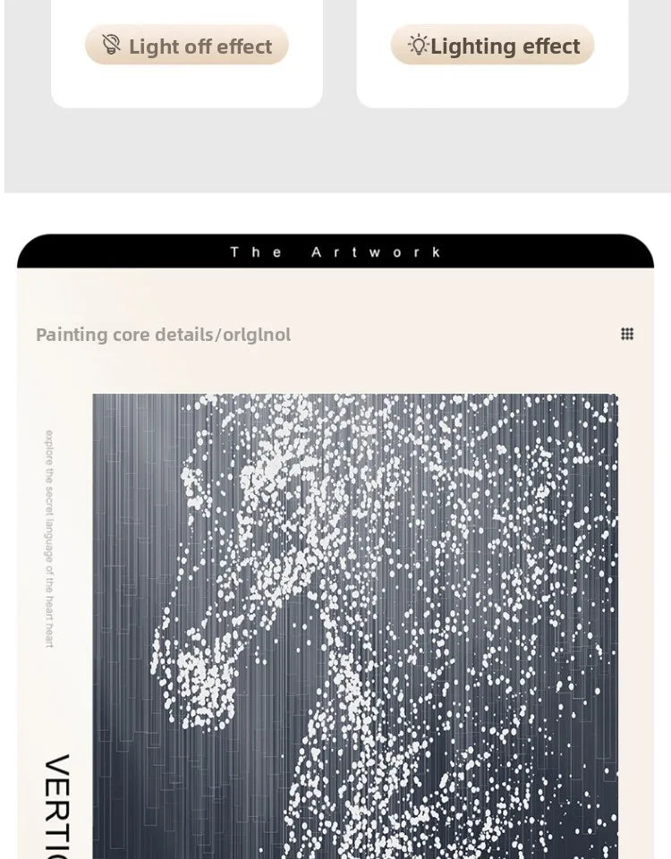 Modern art wall decor poster featuring a luminous horse painting by MC THE BLACK DIAMOND, ideal for luxury living room or corridor decor.