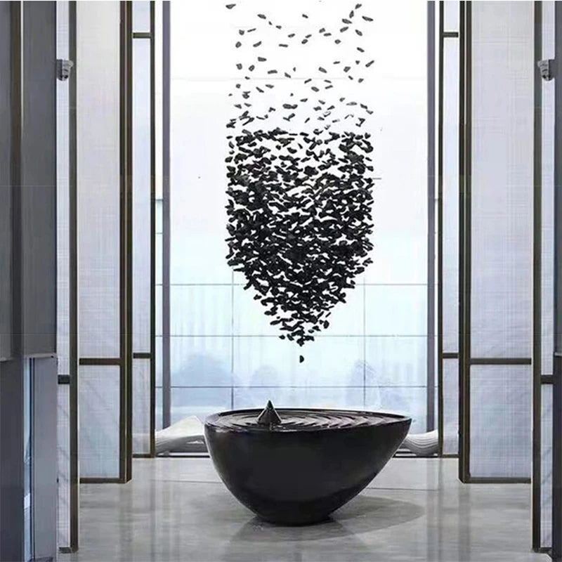 Modern Stone Crystal LED Chandelier Large Staircase Luxury Ceiling Pendant Light Home Decor Cristal Glass Suspension Lamps - https://mohammadcollection.com