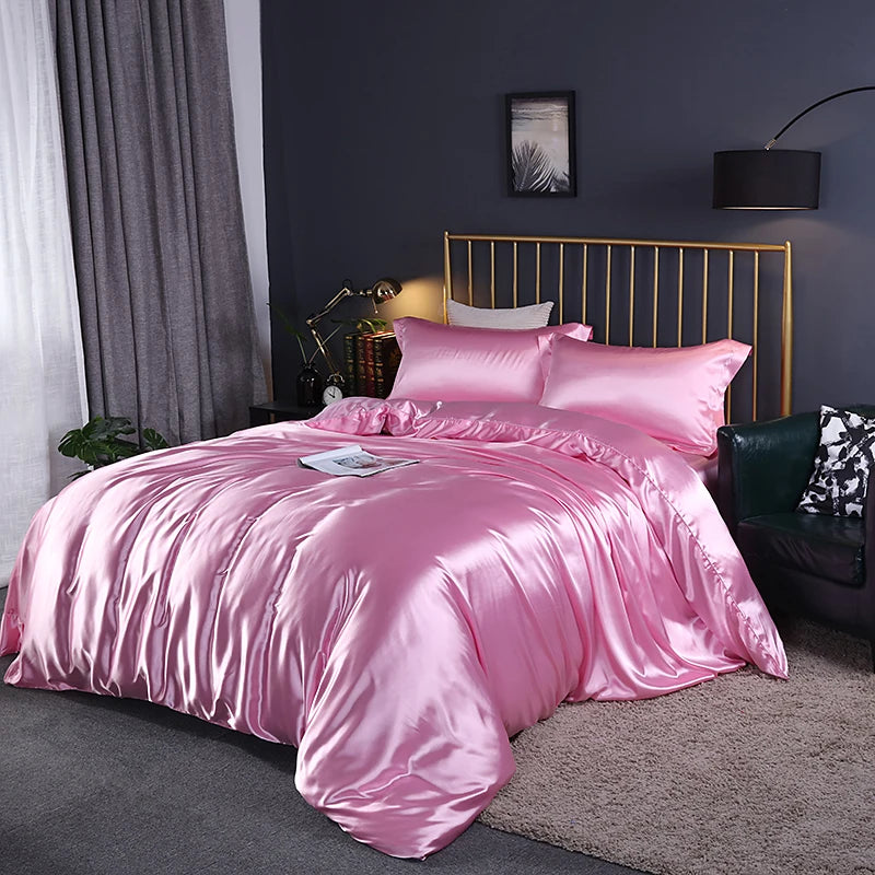 Black satin duvet cover from 𝕄𝕔 𝕋𝕙𝕖 𝔹𝕝𝕒𝕔𝕜 𝔻𝕚𝕒𝕞𝕠𝕟𝕕