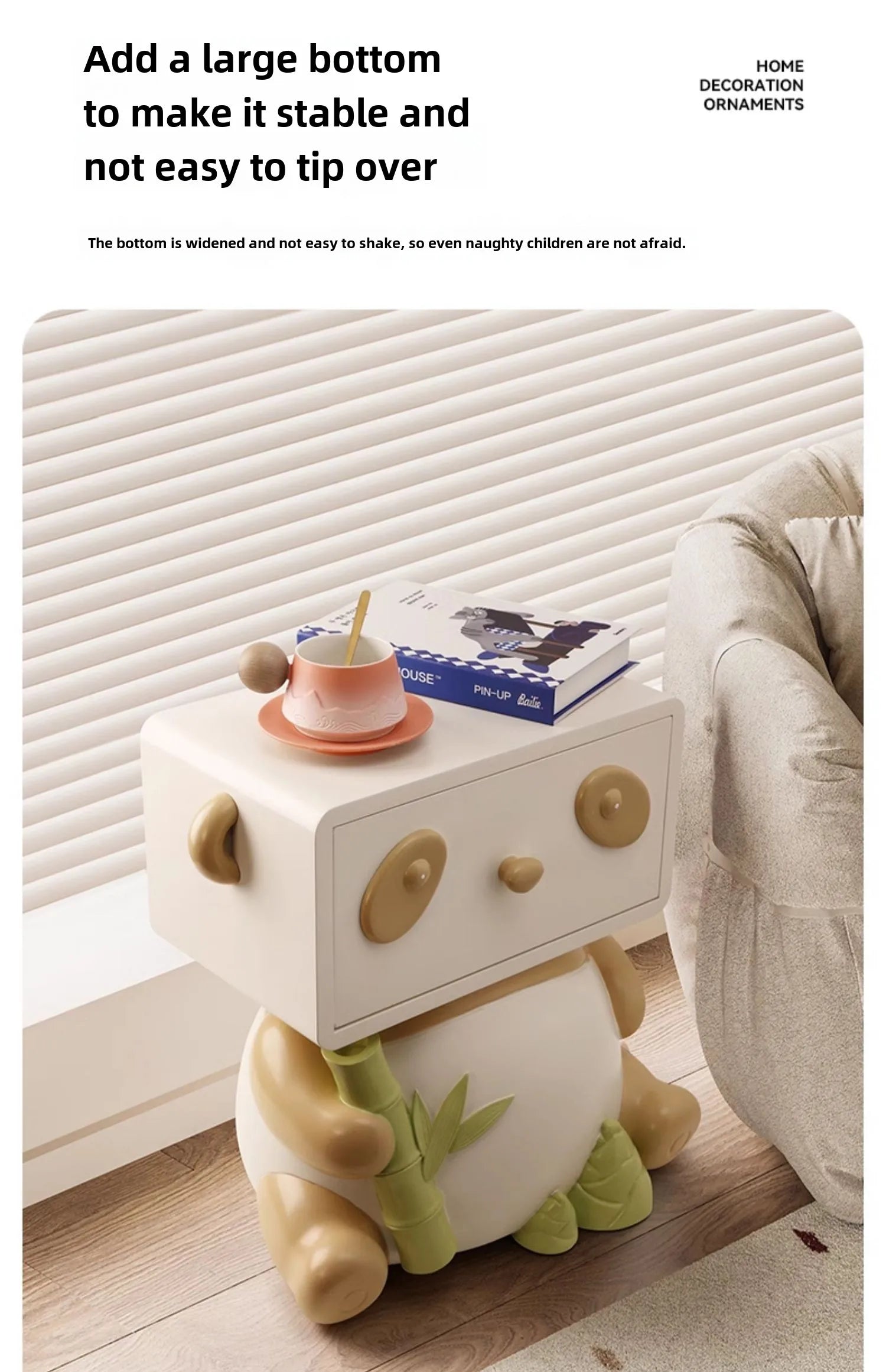 Cute Panda Bedside Table, Creative Floor Storage Ornament, Living Room, Bedroom, Sofa, Side Cabinet, Home Decoration, Furniture - 𝕄𝕮 𝕋𝕙𝕖 𝔹𝕝𝕒𝕔𝕜 𝔻𝕚𝕒𝕞𝕠𝕟𝕕