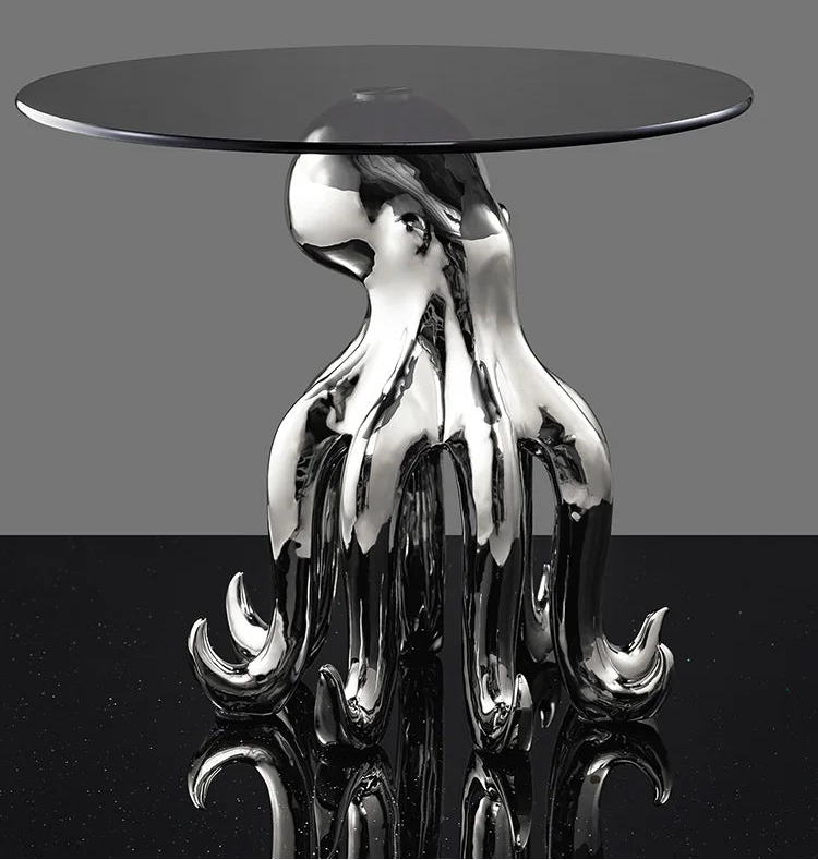 Creative Coffee Table Octopus Gorilla Glass Table Design Light Luxury Living Room Sofa Side Table Tea Table Home Decor Furniture - https://mohammadcollection.com