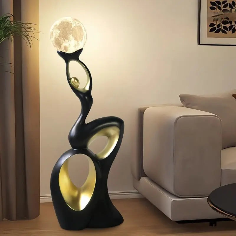 Home Decor Sculpture Figurines Decoration Accessories Dancing Life Moon Lantern Landing Ornament Living Room Resin Animal Statue - https://mohammadcollection.com