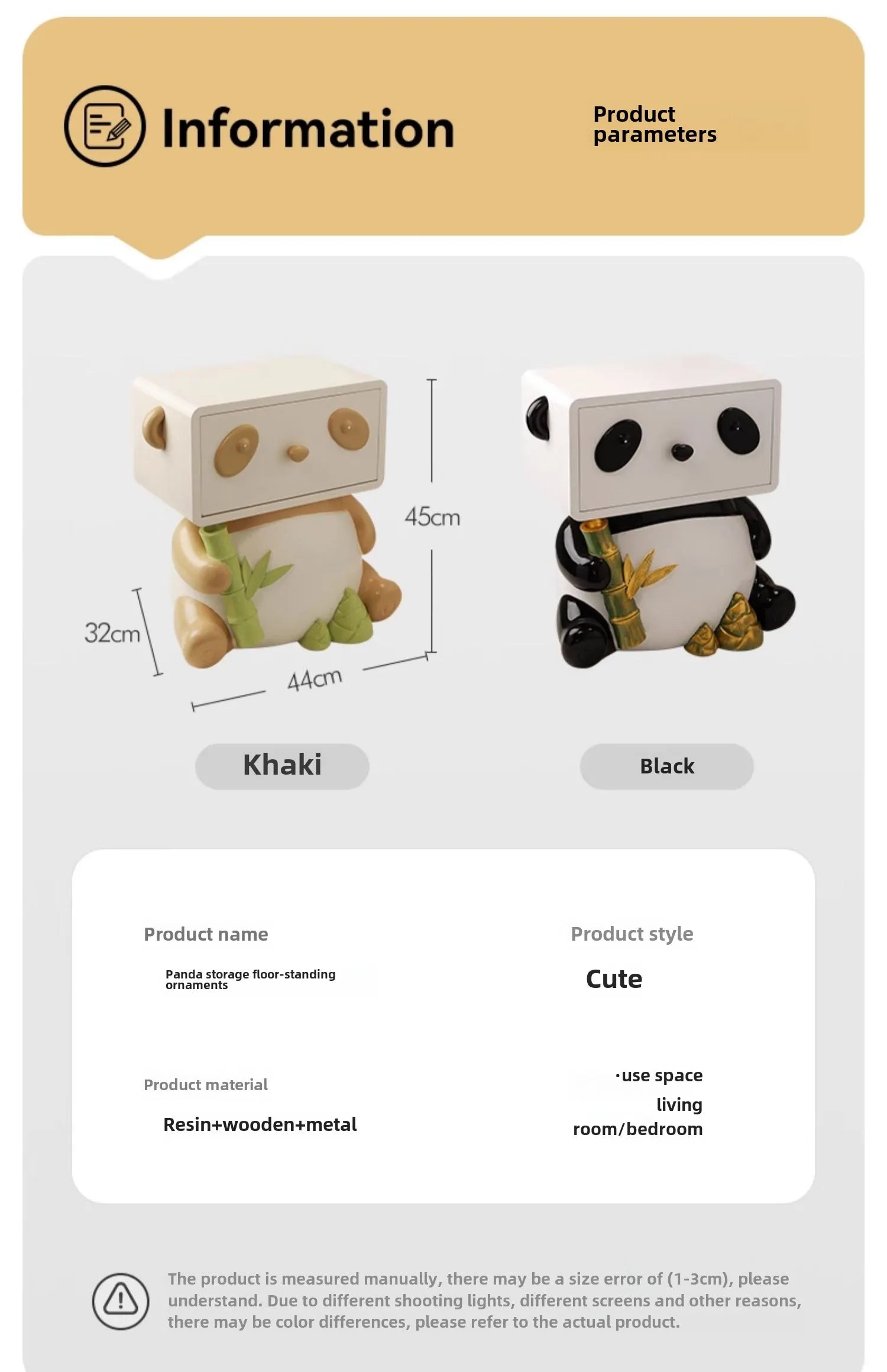 Cute Panda Bedside Table, Creative Floor Storage Ornament, Living Room, Bedroom, Sofa, Side Cabinet, Home Decoration, Furniture - 𝕄𝕮 𝕋𝕙𝕖 𝔹𝕝𝕒𝕔𝕜 𝔻𝕚𝕒𝕞𝕠𝕟𝕕