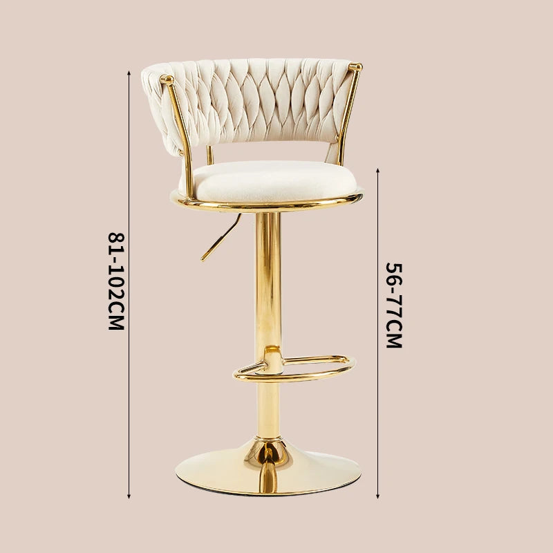 Rotating Lifting Bar Chair, High Foot Stool, Nordic Furniture, Backrest, Velvet Bar Stool, Bar Stools For Kitchen, Counter Stool - 𝕄𝕮 𝕋𝕙𝕖 𝔹𝕝𝕒𝕔𝕜 𝔻𝕚𝕒𝕞𝕠𝕟𝕕