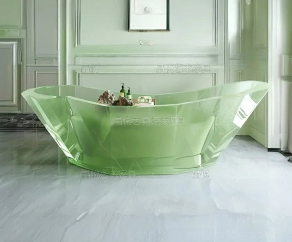 Y Transparent bathtub AI concept couple freestanding crystal corrugated resin bathtub - https://mohammadcollection.com