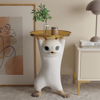 MOMO Enchanting Cat Coffee Table Welcome Large Living Room TV Stand Sofa Next To Floor Tray Housewarming Gift Large Ornaments - https://mohammadcollection.com