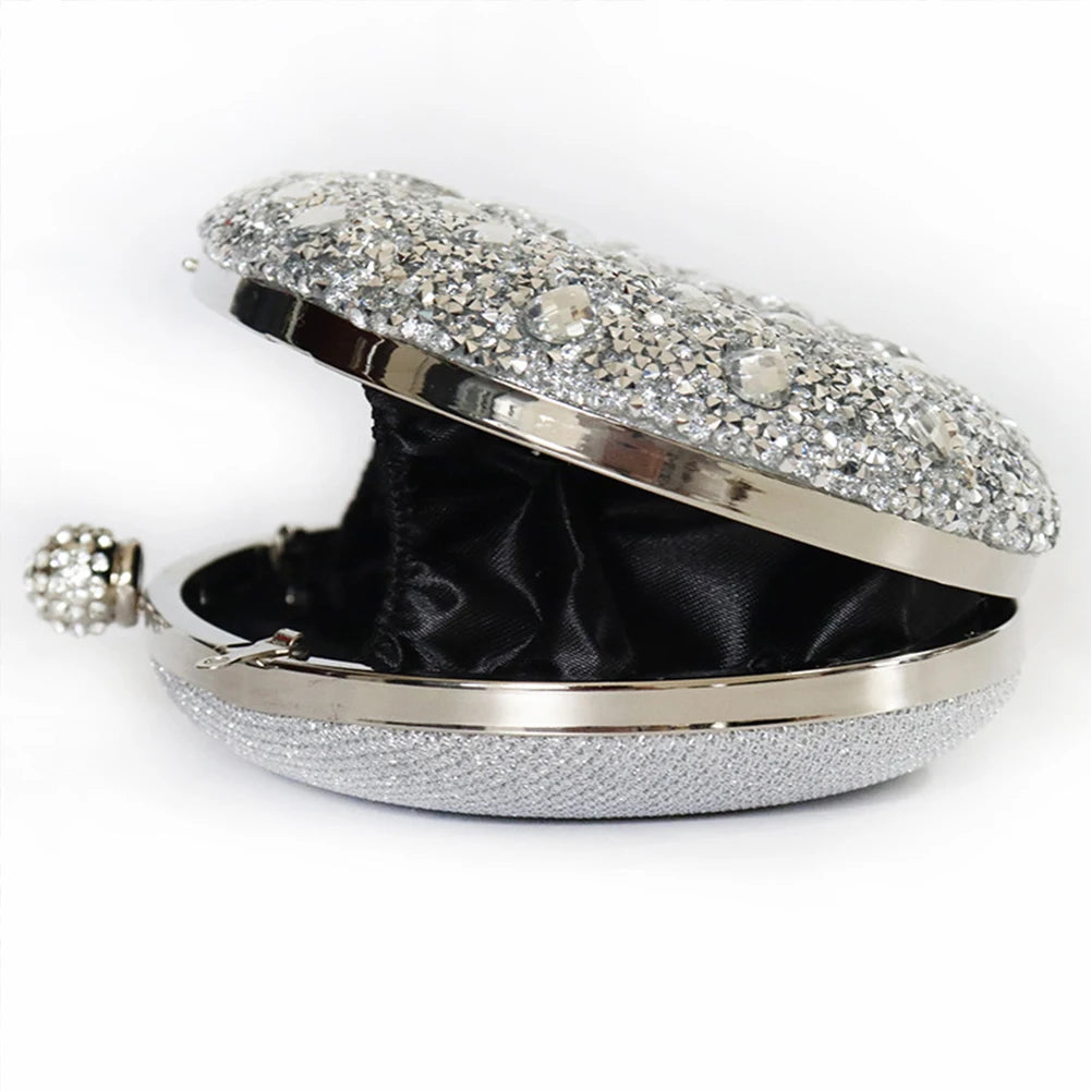 Elegant MC THE BLACK DIAMOND diamond clutch evening bag with a luxurious silk scarf detail, perfect for formal events.