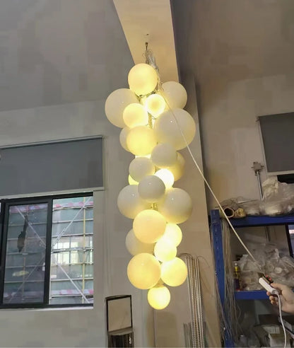 2025 New Trend Purple Glass Grape Ball Art Ceiling Chandeliers Hanging Lamps Suspension Luminaire Lampen For Living Room