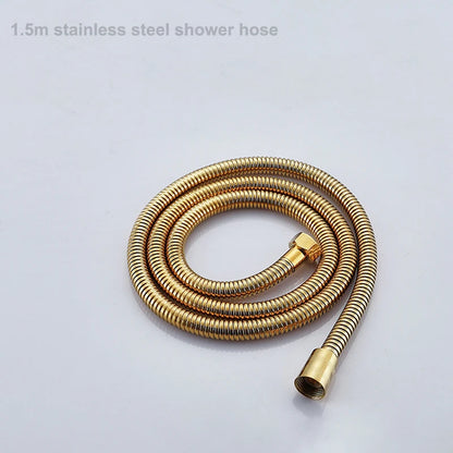 Luxury Hot Cold Digital Bathroom Shower System Thermostatic Brass Faucet Gold Digital Piano Control Rainfall Shower Head Set