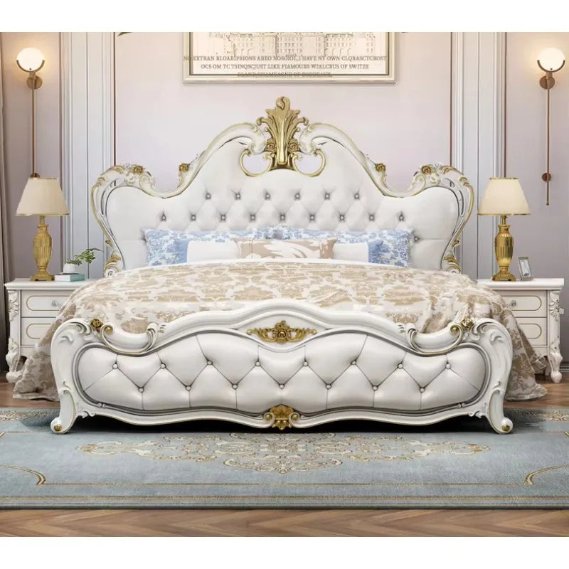 Modern Bedroom Set Home Furniture French Style Solid Wood Bed Luxury Bed Frame King Size Beds - https://mohammadcollection.com