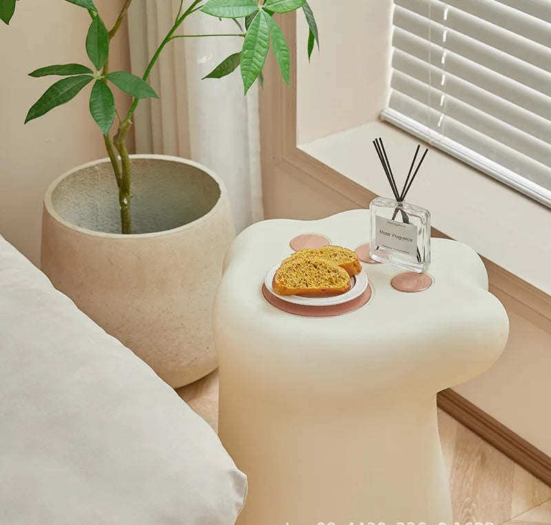 Cream style coffee table, living room, home, small apartment, modern light luxury French cat paw coffee table, cat paw stool - https://mohammadcollection.com