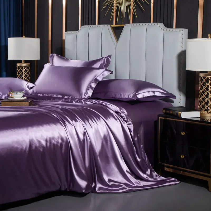 Luxury MC THE BLACK DIAMOND bedsheet with cover, pillowcase, and bedsheet set for single and double beds, designed for couples.