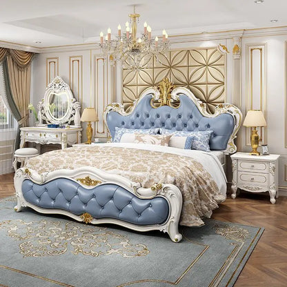 Modern Bedroom Set Home Furniture French Style Solid Wood Bed Luxury Bed Frame King Size Beds - https://mohammadcollection.com