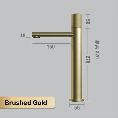 Brass black bathroom faucet round hand washing toilet table under high-end hotel hot and cold faucet - https://mohammadcollection.com