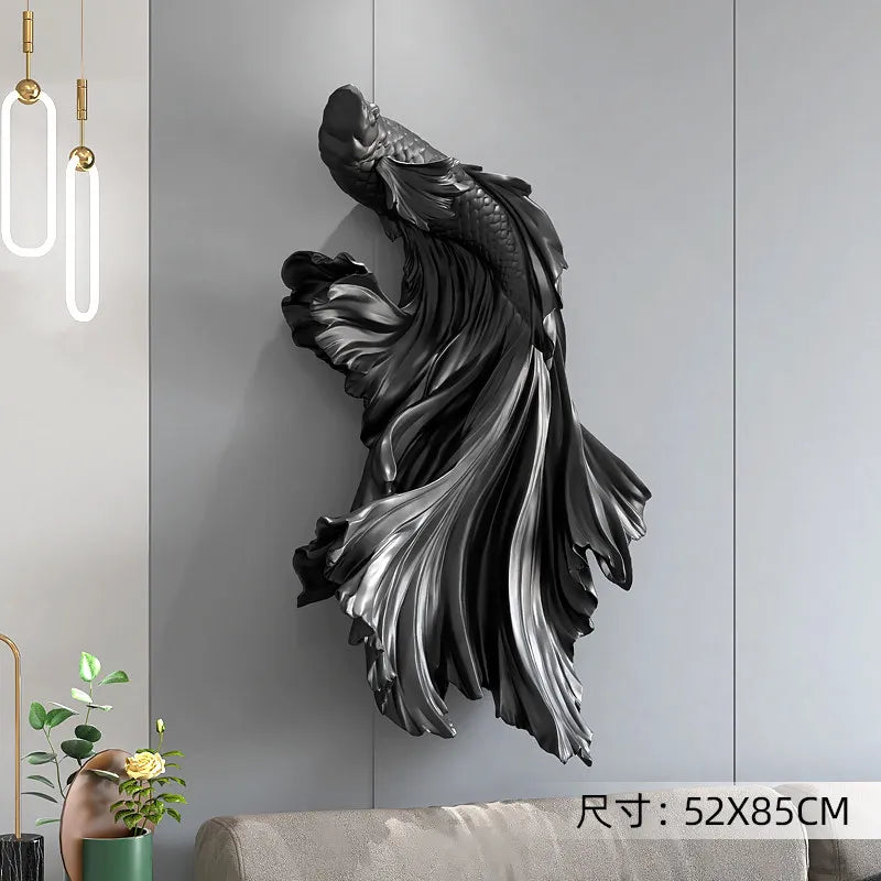 Nordic Home Fighting Fish sculpture by 𝕄𝕮 𝕋𝕙𝕖 𝔹𝕝𝕒𝕔𝕜 𝔻𝕚𝕒𝕞𝕠𝕟�