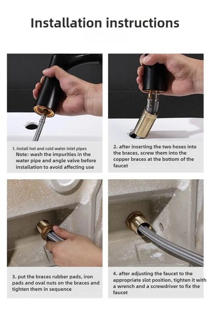 Waterfall faucet Stainless steel hot and cold water faucet G1/2 (20 mm) thread Wash basin faucet High-end art - https://mohammadcollection.com