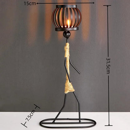 Nordic Metal Candlestick Abstract Character Sculpture Candle Holder Decors Handmade Figurines Home Decoration Art Gifts Hot 2024 - https://mohammadcollection.com