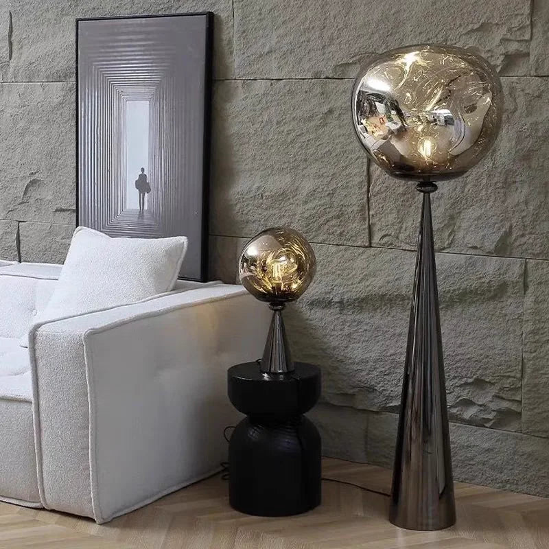 Lava Floor Lamp Black For Living Room Bedroom Post-Modern Corner Floor Lamps With Smoke Gray Shade Standing Lights Table Lamp - https://mohammadcollection.com