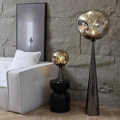 Lava Floor Lamp Black For Living Room Bedroom Post-Modern Corner Floor Lamps With Smoke Gray Shade Standing Lights Table Lamp - https://mohammadcollection.com