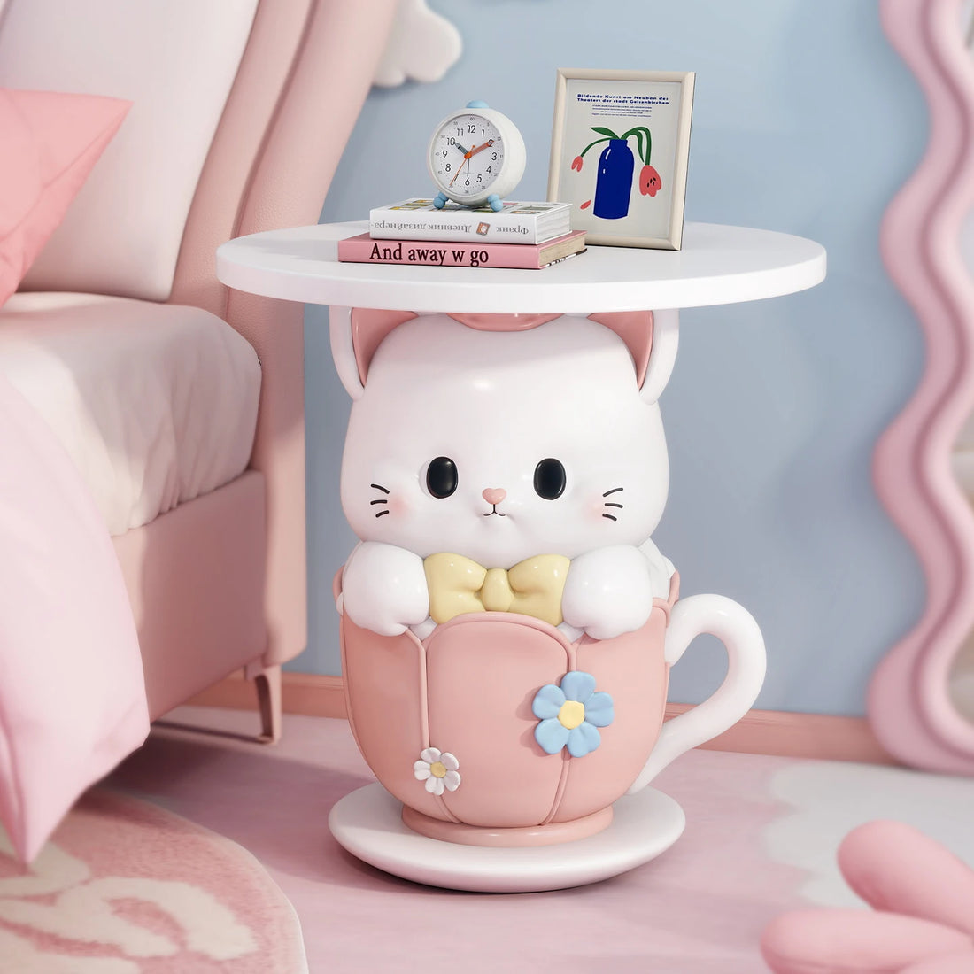 Creative Cartoon Coffee Table Simple Cute Cat Shape Sofa Side Tables Home Living Room Corner Tables Bedroom Bedside Shelf - https://mohammadcollection.com