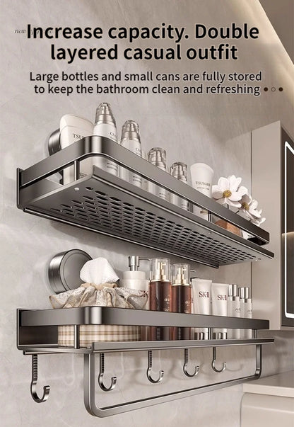 Non-Drill Bathroom Suction Cup Shelves for Washbasin and Vanity Storage - https://mohammadcollection.com