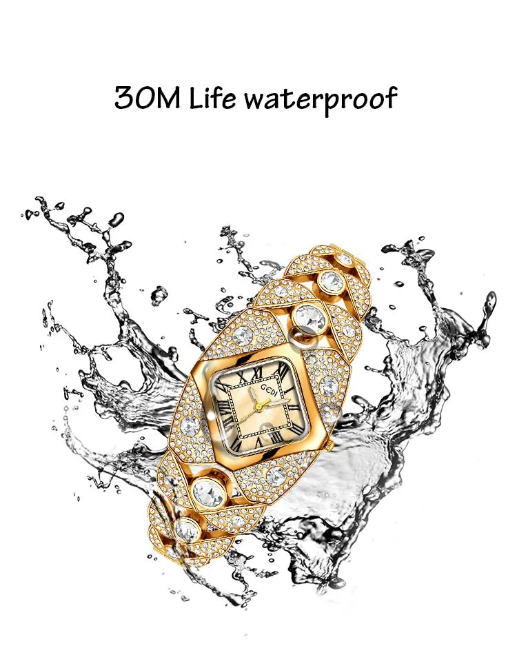 2025 New Women Watch Light Luxury Brand Diamond Inlaid Bracelet Watches Waterproof Ladies Fashion Quartz Clock Wristwatch Gift - https://mohammadcollection.com