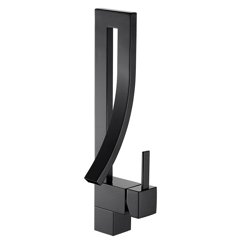 MC Elegant Brass Bathroom Square Basin Faucet for bath sink, stylish black finish with modern design from MC THE BLACK DIAMOND