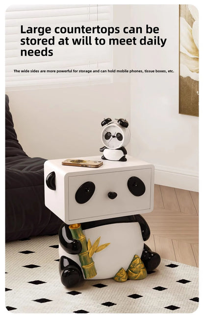 Cute Panda Bedside Table, Creative Floor Storage Ornament, Living Room, Bedroom, Sofa, Side Cabinet, Home Decoration, Furniture - 𝕄𝕮 𝕋𝕙𝕖 𝔹𝕝𝕒𝕔𝕜 𝔻𝕚𝕒𝕞𝕠𝕟𝕕