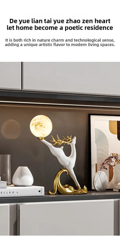 Nordic Luxury Home Decor Deer Figurine Ornament Living Room TV Cabinet Wine Cabinet Office Desk Decoration Housewarming Gift - 𝕄𝕮 𝕋𝕙𝕖 𝔹𝕝𝕒𝕔𝕜 𝔻𝕚𝕒𝕞𝕠𝕟𝕕
