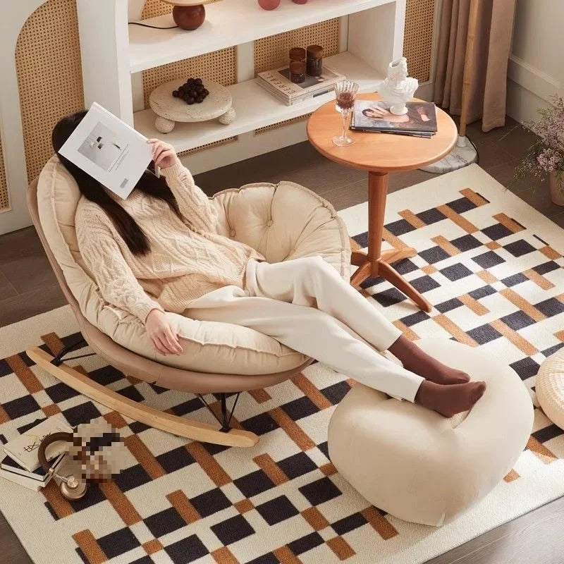 Home Balcony Casual Rocking Chair Lounge Comfortable Sofa Iving Room Bedroom Nordic Luxury Furniture Chaise Lounge Accessories - https://mohammadcollection.com
